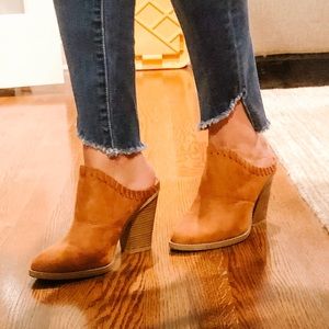 Brown Suede Bootie Slide